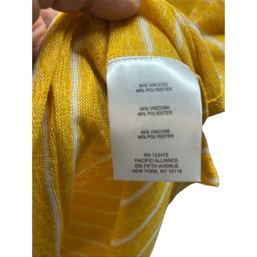 Jones New York Signature Yellow White Striped V-Neck Tank Top Womens Size L - Picture 7 of 7